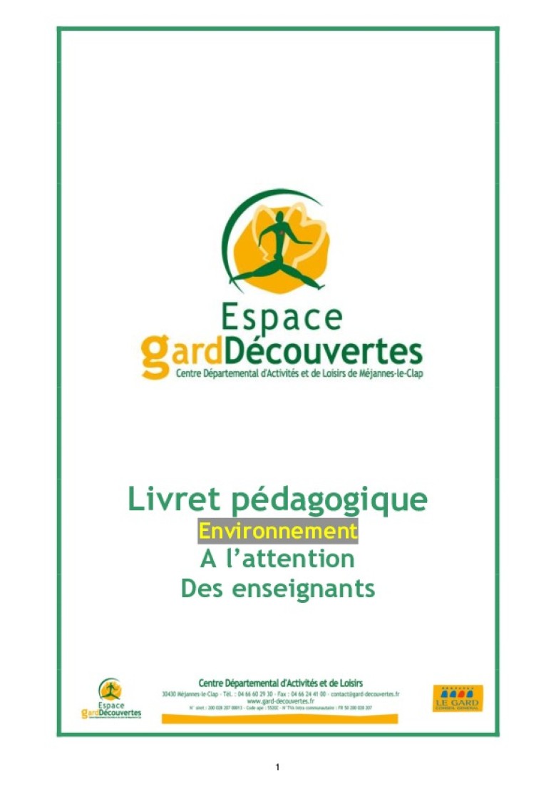Livret pédagogique environnement -