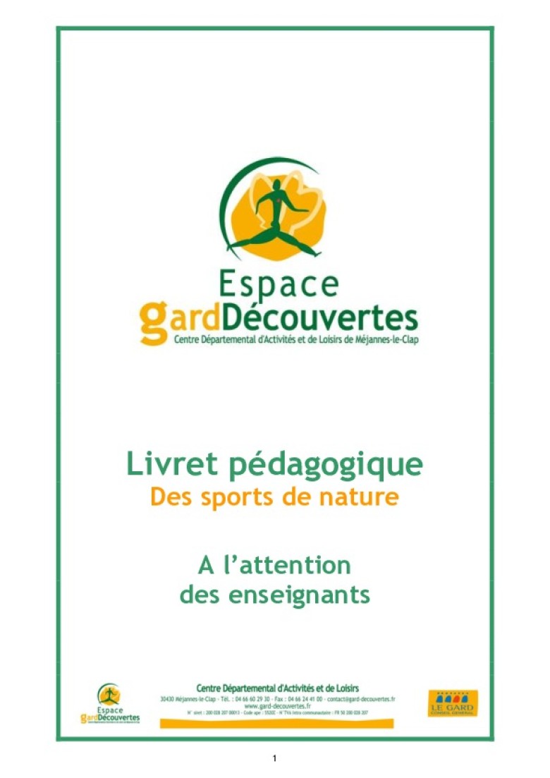 Livret pédagogique sport de nature -